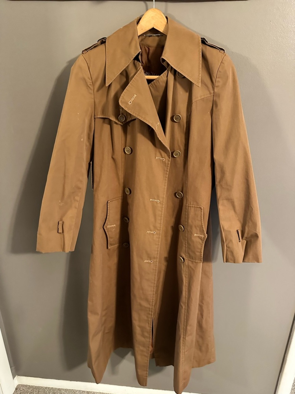 Classic Women’s Brown Double-Breasted Trench Coat by Bay Mist - Camel brown